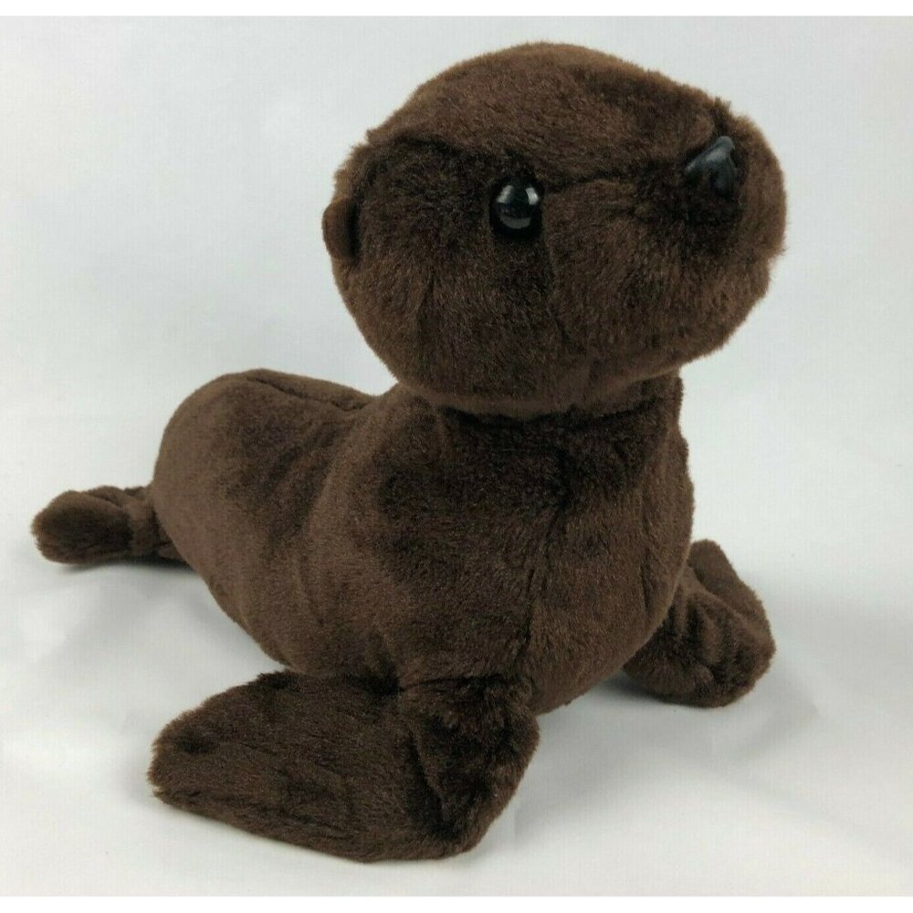 Aurora World Destination Nation Brown Seal Plush‎ 15" Stuffed Animal Toy